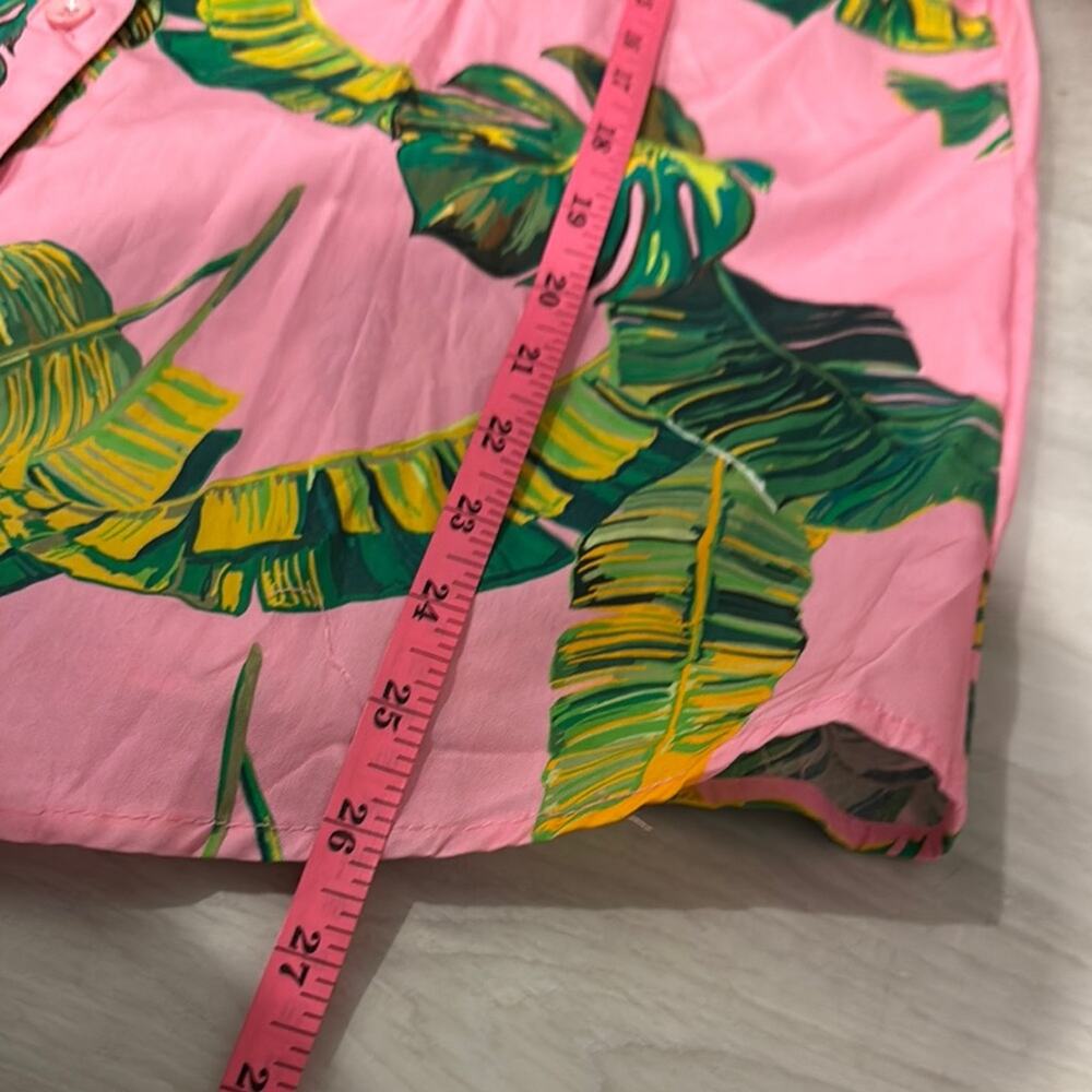 SHEIN NWOT Tropical colorful Leaf Printed Button Down Shirt in 100% Cotton - Picture 10 of 12